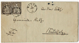 1862, 5 Rp. (2) , Fingerhut " BÜRON " , Brief. 1 Wert Weissrandig ! ,#a6638 - Lettres & Documents