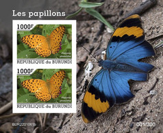 Burundi 2022, Animals, Butterfly, Block IMPERFORATED - Neufs