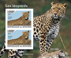 Burundi 2022, Animals, Leopard, Block IMPERFORATED - Neufs