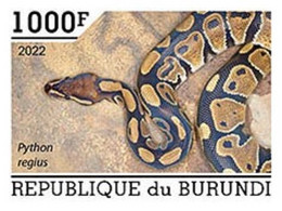 Burundi 2022, Animals, Snake, 1val IMPERFORATED - Neufs