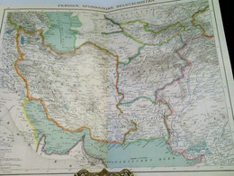 Farblithografie Persien, Afghanistan, Belutschistan, Maßstab 1 : 7.500.000 - Azië & Nabije Oosten