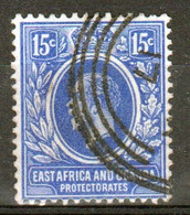 East Africa And Uganda 1912 King George V 15c Stamp In Fine Used Condition. - Protectorats D'Afrique Orientale Et D'Ouganda