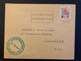 LETTRE Pour Le SENEGAL TP M. A LA NEF 25F OBL.MEC.12-12 1959 LE MANS RP SARTHE + COMPTOIR DU MILITAIRE D'ACTIVE - 1959-1960 Marianne à La Nef