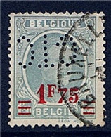 Perforé Belge Surchargé 1F75 Sur 1F 50 "GTC"  Oblitéré N°248 Roi Albert 1er - Zonder Classificatie