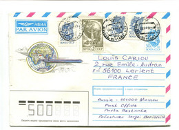 RUSSIE Moscou 1992 - Entier Postal Avec Complément D'affranchissement - Avion / Oiseaux - Covers & Documents