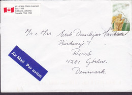 Canada AIR MAIL Label GIBBONS Alberta 1998 Cover Lettre REERSØ Pr. GØRLEV Denmark Christmas Weihnachten Angel Engel - Briefe U. Dokumente