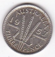 Australie 3 Pence 1957 Elizabeth II, En Argent, KM# 57 - Threepence