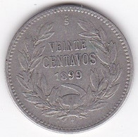 Chili 20 Centavos 1899 , En Argent , KM# 151.2 - Chili