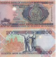 VANUATU   200 Vatu  P8a  ( De La Rue  1995  Melanesian Chief + Traditional Parliament & Statues At Back )     UNC - Vanuatu