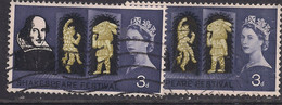 GB 1964 QE2 3d Shakespeare Festival Error Colour Shift On Sleeve SG 646 ( D1200 ) - Errors, Freaks & Oddities (EFOs