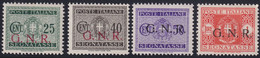 GNR 1944 Segnatasse Tir. Brescia Serie Di 4 Valori Sass. 53/l MH* + 50/l+52/l+55/l MNH** Firmati Sassone Cv. 204 - Portomarken