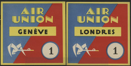 1923 - 1933 AVIATION AIR UNION (deviendra Air France En 1933) Etiquettes Bagage (Luggage Labels) - Autres & Non Classés