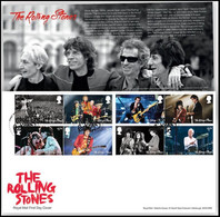 GROSSBRITANNIEN GRANDE BRETAGNE GB 2022 MUSIC GIANTS VI -THE ROLLING STONES SET 8V FDC SG 4614-21 MI 4895-902 YT 5295-30 - 2021-... Em. Décimales