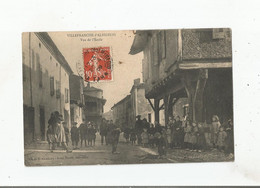 VILLEFRANCHE D'ALBIGEOIS VUE DE L'ECOLE (BELLE ANIMATION) 1909 - Villefranche D'Albigeois