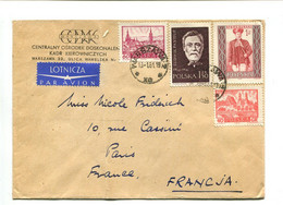 POLOGNE 1961 - Affranchissement Sur Lettre Par Avion - Louis Pasteur / Costume - Louis Pasteur