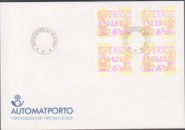 1991. SVERIGE. AUTOMATPORTO 4 Ex On FDC 12 4 1991.  (MICHEL AU 1) - JF515734 - Timbres De Distributeurs [ATM]