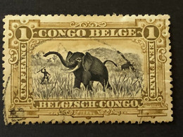 BELGIAN CONGO  SG 22    1f Black And Violet Elephant  FU - 1884-1894