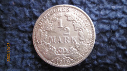 Germany 1/2 Reichmark 1918 F - 50 Pfennig