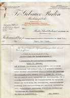 Lettre Commerciale Fr. GEBAUER Machinenfabrik BERLIN Charlottenburg à Blanchisserie Teinturerie Thaon Machines Textiles - Kleidung & Textil