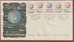 Space    Indonesie 1958 FDC Internationaal Geophysisch Jaar  IGY  Onbeschreven - Azië