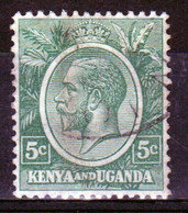 Kenya And Uganda 1922 King George V 5c In Fine Used Condition. - Kenya & Uganda