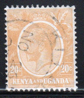 Kenya And Uganda 1922 King George V 20c In Fine Used Condition. - Kenya & Uganda