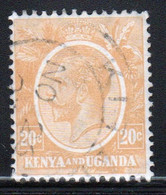 Kenya And Uganda 1922 King George V 20c In Fine Used Condition. - Kenya & Ouganda