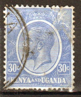 Kenya And Uganda 1922 King George V 30c In Fine Used Condition. - Kenya & Oeganda