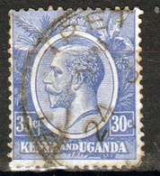 Kenya And Uganda 1922 King George V 30c In Fine Used Condition. - Kenya & Uganda