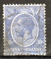 Kenya And Uganda 1922 King George V 30c In Fine Used Condition. - Kenya & Uganda