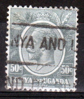 Kenya And Uganda 1922 King George V 50c In Fine Used Condition. - Kenya & Uganda