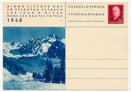 TCHECOSLOVAQUIE - Carte Postale (entier Postal) - Jeux D'Hiver Dans Les Hautes Tatras 1948 - Cartes Postales