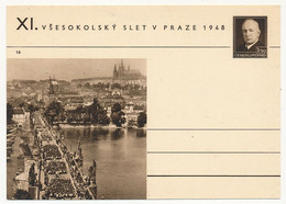 TCHECOSLOVAQUIE - Carte Postale (entier Postal) - Prague 1948 - Postcards