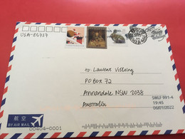 (2 F 37) Letter Posted From USA To Australia During COVID-19 Pandemic - 1 Cover - Briefe U. Dokumente