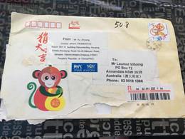 (2 F 39) LARGE Registered Letter Posted From China To Australia During COVID-19 Pandemic - 1 Cover (27 X 17 Cm) - Brieven En Documenten