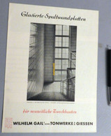 Glasierte Spaltwandplatten Wilhelm Gail 'sche Tonwerke AG Giessen - 1953 - Panneaux Vitrés - Petits Métiers