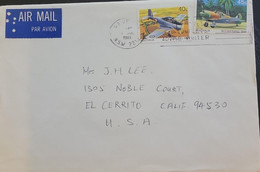 SP) 1981 AUSTRALIA, MILITARY TRAINING AIRPLANES WINJEEL, BOOMERANG, AIRMAIL, CIRCULATED COVER TO UNITED STATES, XF - Otros & Sin Clasificación