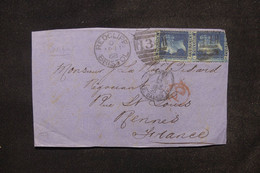 ROYAUME UNI - Type Victoria 2p. X2 Sur Devant De Lettre  De Bristol En 1868 Pour La France - L 115364 - Brieven En Documenten