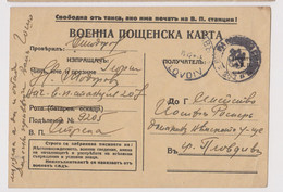 Bulgaria Ww2 Bulgarian Field Military Formula Card Military Post No207 Cachet 1942 Sent To Plovdiv (56087) - Guerre