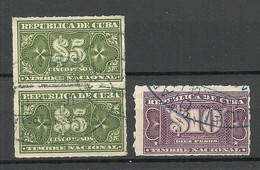 KUBA Cuba Revenue Tax Timbre Nacional 5 & 10 P. O - Used Stamps