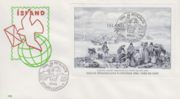 Enveloppe  FDC  1er  Jour   ISLANDE   Bloc   Feuillet   Journée  Du  Timbre  1986 - FDC