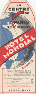 PARIS  HOTEL MONDIAL - Deportes & Turismo