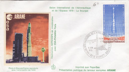 LETTRE FRANCE - LANCEUR EUROPEEN ARIANE -  SALON AERONAUTIQUE LE BOURGET 1979 /3 - Andere & Zonder Classificatie