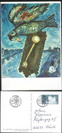 Sweden Pickture Postcard Marc Chagall Art Museum New York Postmark Birds On Stamp Göteborg 1985 - Altri & Non Classificati