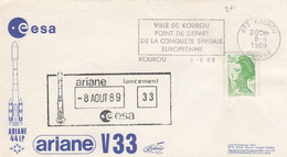 ESA - ARIANE 44PL - 8.8.1989 33e LANCEMENT   - KOUROU/3 - Andere & Zonder Classificatie