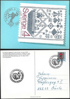 Sweden Pickture Postcard Wall Textile Postmark Spinning Wheel Vormsele Handicraft Exhibition - Autres & Non Classés