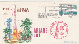 1er TIR LANCEUR EUROPEEN ARIANE L 01 - KOUROU 24.12.89   /3 - Andere & Zonder Classificatie