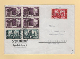 Saar -  Saarbrucken - 1956 - Destination Saarlouis - Storia Postale