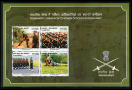 INDIA 2022 STAMP M/S PERMENENT COMMISSION TO WOMEN OFFICERS IN THE INDIAN ARMY .MNH - Nuevos