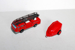 LOT DE 2 - MAJORETTE CAMION POMPIER N°207 + SOLIDO MOTO POMPE GUINARD N360 1/100 ANCIENNE MINIATURE        (030122.3) - Majorette